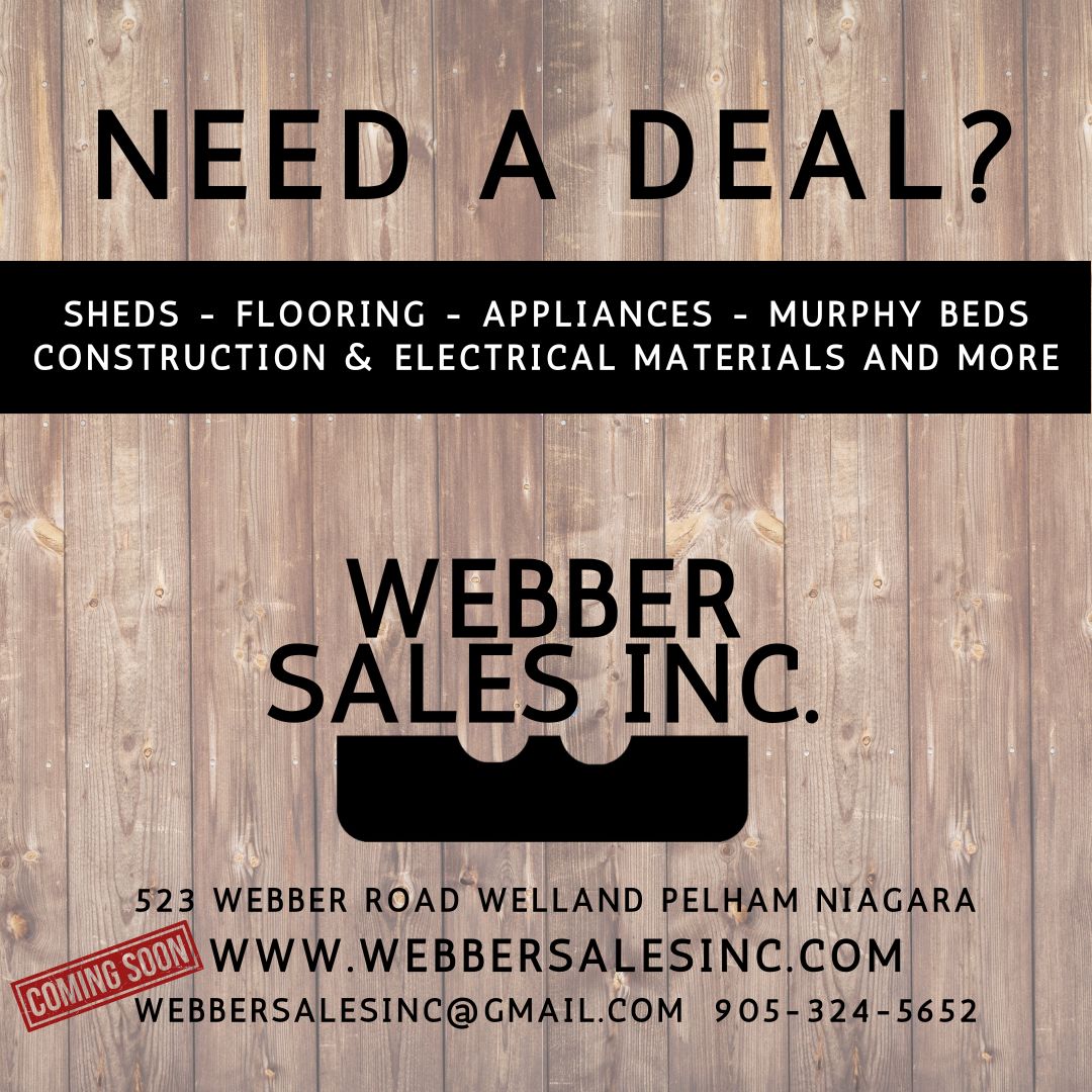 Webber Sales Inc. GREAT DEALS ON FLOORING, APPLIANCES, SHEDS, MURPHY BEDS, FURNITURE, CONSTRUCTION & ELECTRICAL MATERIALS, NEON SIGNS AND MORE!!